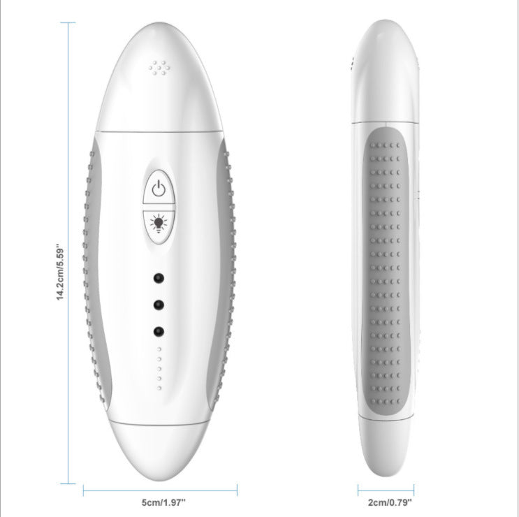 Mått för en vit elektrisk nagelfil för husdjur 